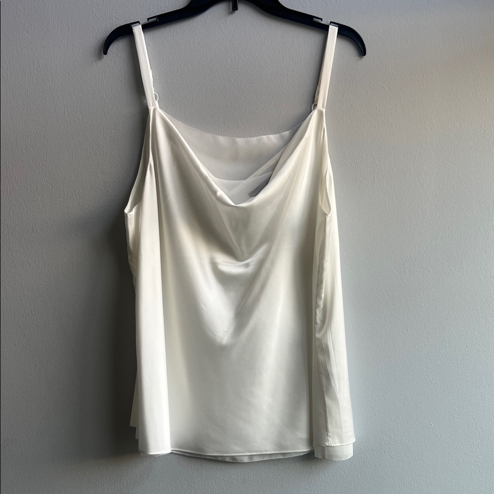 White House Black Market Ivory Drape Camisole